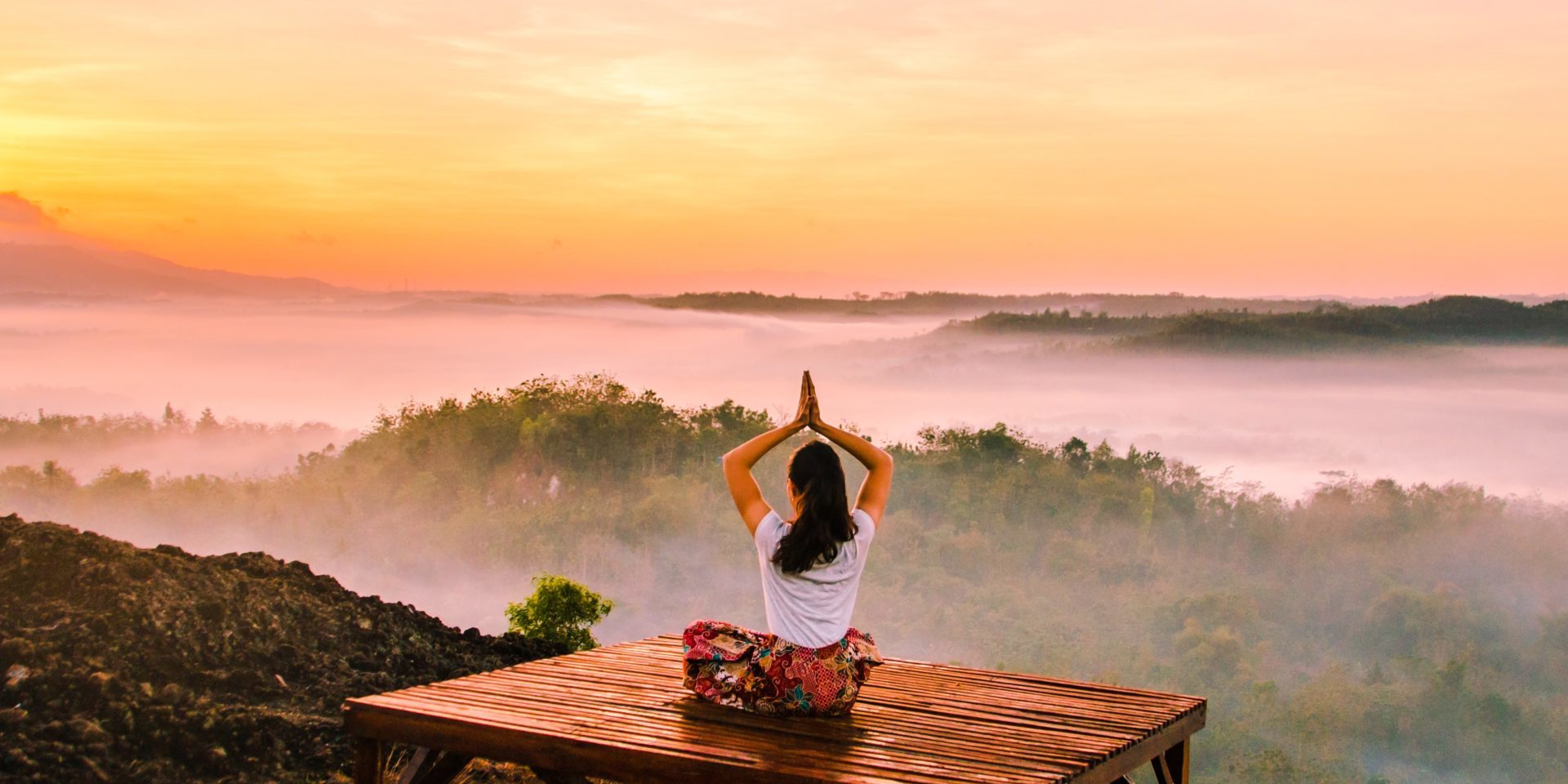 Mountain Top Yogi in the Clouds